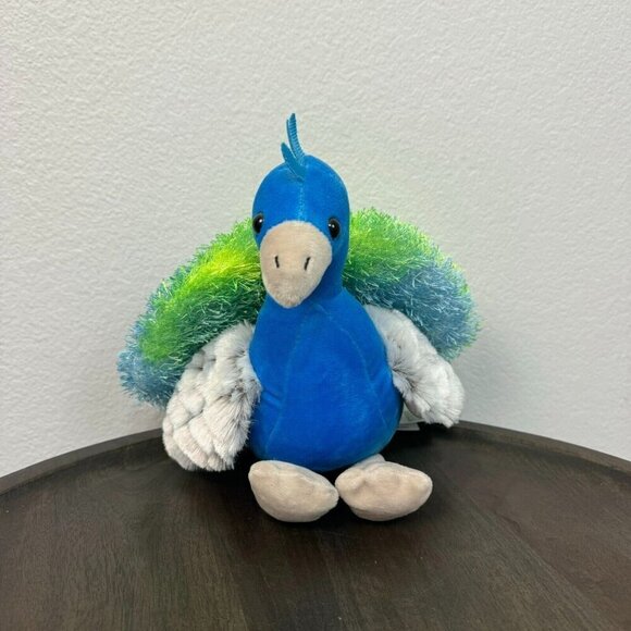 The Petting Zoo Peacock Stuffed Plush Animal Toy Blue Green Small - Picture 1 of 10